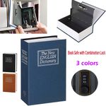 Book Safe with Combination Lock-Dictionary Metal Money Safe Box for Home Office