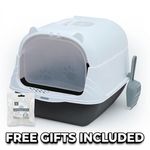 Extra Large Enclosed Cat Litter Tray Filter Box Hooded Large Scoop Toilet Potty.