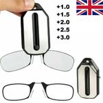 Nose Clip Optics Ultra Thin Reading Glasses W/ Case Mini Portable Unisex 1.0-3.0