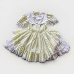 Vintage Lilo Children Dresses Yellow Lace Prairie Party Dress Girls 7