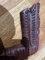 Vintage Carved Hardwood Tribal Folk Art Walking Stick Figural Bust Cane 31in 