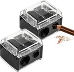 2pk Makeup Pencil Sharpener Duo Double Hole Pencil Eyeliner Lip Eyebrow Tool
