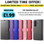 Samsung Galaxy S8 S9 S10 S20 S21 S22 S23 S24 S25 S26 Book Flip Wallet Case Cover