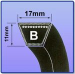 B Sec V Belt (B Section Branded 17 x 11mm V Belt - Choose a Size in Inch's)