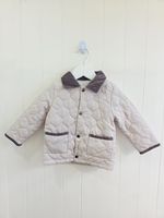 Nutmeg 12-18 months beige quilted snap button up jacket corduroy collar