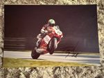 TROY BAYLISS HAND SIGNED 12X8” PHOTO DUCATI  WSBK CHAMPION MOTOGP