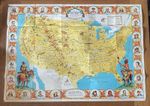 1960’s Vintage Sheriff Danny Arnold’s Pictorial Map Of The Old West. (Signed)