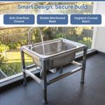 Stainless Steel Mop Sink 48*35*40cm Durable Utility Capacity Sink with Tap& Pipe