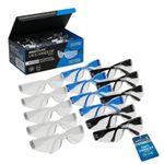 12Pcs Clear Safety Goggles Anti-Fog&Anti-Scratch Eye Protection Work Glasses UK