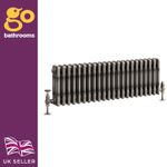 Traditional 3 Column Radiator Raw Metal Central Horizontal Radiator 300 x 1010mm