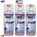 Spray Max 680061 2K Gloss Clear Coat Aerosol 400ml - Pack of 3 Automotive Spray