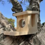 Wooden Wall Mounted Squirrel Feeder & Playhouse with Feeding Platform
