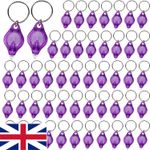20/50/100pcs UV Mini Keychain LED Flashlight Key Ring Light Torch Black Light UK