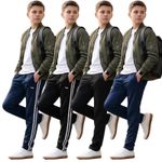 2 Pack Kids Trousers Tracksuit Bottoms Boys Silky Joggers Girls Sports Pants UK