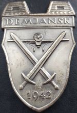 ✚10895✚ German army Wehrmacht post WW2 1957 pattern Demjansk shield 1942 ST&L