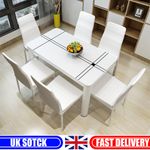 Tempered Glass Top Dining Table Chairs Set Kitchen Dinning Sets Furniture Metal