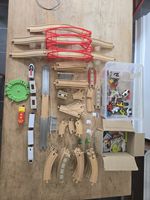 Large Bundle Wooden Train Set, including battery running trains