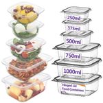 Hinged Lid Food Salad Containers Clear Reusable Snack Box Tub Deli Takeaway Pot