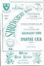 Shrewsbury Town V Spartak C.K.D. - 1964/65 Challenge Match - 19th October 1964