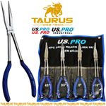 11 Inch US PRO 4Pc Long Reach Pliers Set Wrap Pouch DIY Angle Offset Straight UK