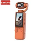 Orange Portable 2.5K Vlogging Camera with 180° Rotating Lens, Pocket Body Black 