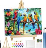 MOGTAA Parrot Paint by Numbers for Adults Beginner with Frame, Landscape Paintin