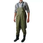 Green PVC Chest Waders Carp Fly Coarse Sea Fishing Boat Cleaning All Sizes SALE