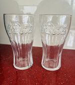 2 Coca Cola Glasses Clear 22oz Brand New Free Postage