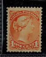 Canada 1873 Small QV SG 90 1 Cent Bright Orange Perf 11 3/4 x 11 1/2 MNG GEM