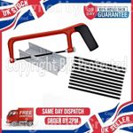 6" RED JUNIOR ALUMINIUM HACKSAW & MITRE BLOCK BOX 10 SPARE BLADES ANGLE SAWING