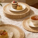 Table Mats Set of 6 Woven Placemats Round Placemats & 6 Coasters Heat Resistant