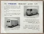AUSTIN UTILECON HIGH TOP VAN Sales Leaflet Undated #KGP.A.HTS. 1.7.6.10M