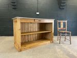 Vintage Pine Shop Counter with Zinc Top, Kitchen Island