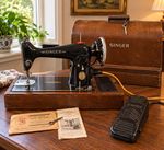 Singer 201K Vintage Sewing Machine 1935 Case Key Motor Accessories Exceptional