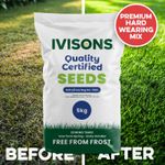 5kg Grass Seed Quality Lawn Seed Hard Wearing Play Areas Front & Back Ivisons
