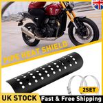 Exhaust Muffler Pipe Heat Shield Cover Heel Guard Motorcycle Black Universal 2x