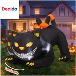 6 FT Halloween Inflatable Black Cat LED Light Up Yard Decoration Outdoor