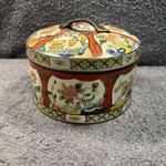 Vintage Gray Dunn of Scotland Round Biscuit Tin Floral Pattern - Collectable Tin