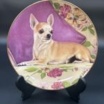 Danbury Mint Chihuahua Puppy Dog Reserved Seating Limited Edition Plate + COA