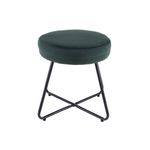 Padded Stool Chair Dressing Table Round Green Velvet Effect Foam Comfort Modern