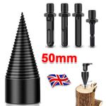 5pcs 50mm Firewood Drill Bit Cone Hex Shank Wood Log Splitter Screw Splitting D