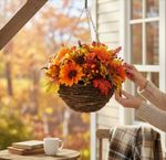 Best Artificial 40cm/14 Inch Pumpkin Autumnal Winter Fall Outdoor Hanging Basket