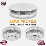 Wind Driven Vent WHITE Roof Vent Low Profile Van Dog Pet Slimline Air Rotary