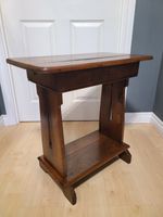 Arts & Crafts Small Solid Oak Side End Table Plant Stand