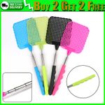 2+2 FREE Fly Swatter Extendable Fly Swatter Long Swat Bug Insect Mosquito Wasp