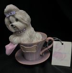 Hamilton Collection "A Cup of Love" Shih Tzu teacup figurine