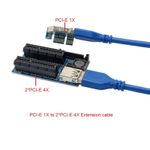 PCIE PCI-Express X1 to Dual 4X Adapter Extension cable Riser Cable PCIe x4 x8X16