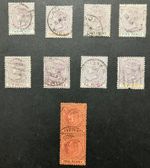 Set of 10 mostly V..R. Stamps from LAGOS, NIGERIA. Used (G-37) 