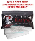 COTTON BACON By Wick 'N' Vape Wicking Material V2 Made In The USA Scrathcode