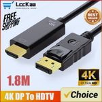 1.8M 4K Display Port DP To HDMI Male Cable Adapter Converter DisplayPort 4K*2K